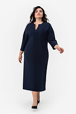 Жіноча класична сукня темно-синього кольору А-силуету з укороченими рукавами Garne 3042084 фото №1