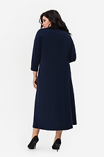 Жіноча класична сукня темно-синього кольору А-силуету з укороченими рукавами Garne 3042084 фото №4
