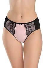 Mid-rise black cotton panties with lace ORO 4027084 photo №1