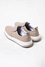 Women's leather slip-ons in cappuccino color. 4206084 photo №2