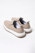 Women's leather slip-ons in cappuccino color.  4206084 photo №3