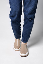 Women's leather slip-ons in cappuccino color. 4206084 photo №3