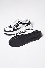 Black and white leather platform sneakers.  4207084 photo №3
