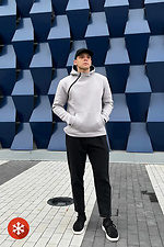 Gray brushed cotton hoodie with hood Reload 8031084 photo №4