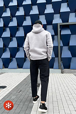 Gray brushed cotton hoodie with hood Reload 8031084 photo №8