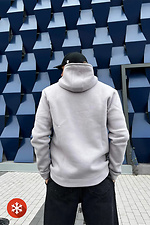 Grauer Hoodie aus gebürsteter Baumwolle mit Kapuze Reload 8031084 Foto №9