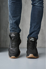 Men's winter leather sneakers black high  2505085 photo №3