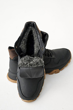 Men's winter leather sneakers black high  2505085 photo №10