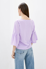 Сиреневая оверсайз блуза RUBY с широкими укороченными рукавами Garne 3038085 фото №3