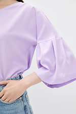 Сиреневая оверсайз блуза RUBY с широкими укороченными рукавами Garne 3038085 фото №4