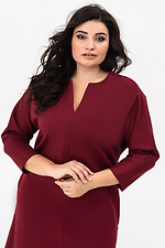 Women's classic burgundy A-line dress with short sleeves Garne 3042085 photo №4