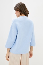 Dzianinowy sweter z domieszką wełny z przyciętymi rękawami  4038085 zdjęcie №3