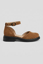 Braune Wildleder-Sandalen — geschlossene Zehenpartie  4207085 Foto №1