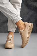 Women's leather sneakers spring-autumn beige  2505086 photo №1
