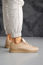 Women's leather sneakers spring-autumn beige  2505086 photo №3