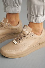 Women's leather sneakers spring-autumn beige  2505086 photo №8