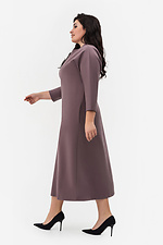 Klassisches lila A-Linien-Kleid für Damen mit kurzen Ärmeln Garne 3042086 Foto №3
