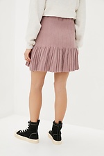 Short warm pleated skirt in pastel shade flared  4038086 photo №3