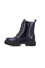 Demi-season boots in army style made of genuine leather on the platform Forester 4203086 photo №2