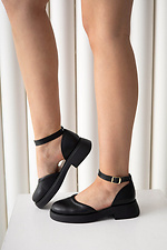 Black Leather Open Shoes  4206086 photo №4