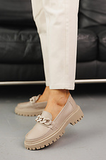 Women's leather shoes spring-autumn beige  2505087 photo №1