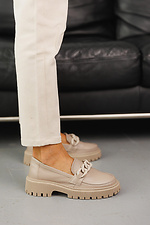 Women's leather shoes spring-autumn beige  2505087 photo №3