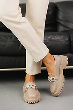 Жіночі туфлі шкіряні весняно-осінні бежеві  2505087 фото №5