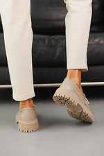 Жіночі туфлі шкіряні весняно-осінні бежеві  2505087 фото №6