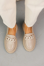 Женские туфли кожаные весенне-осенние бежевые  2505087 фото №7