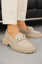 Women's leather shoes spring-autumn beige  2505087 photo №8