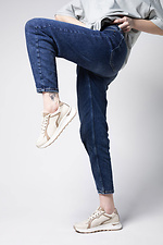 Женские светлые кроссовки с темно-бежевыми вставками.  4206087 фото №3