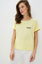 Women's cotton T-shirt with a patriotic inscription "Good evening! We are from Ukraine!" Garne 9000087 photo №4