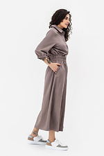 Платье CARRY бежевого цвета с широкой резинкой на талии Garne 3042088 фото №4