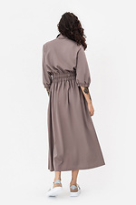 Платье CARRY бежевого цвета с широкой резинкой на талии Garne 3042088 фото №7