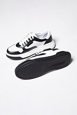 Black and white leather platform sneakers.  4206088 photo №3