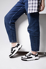 Black and white leather platform sneakers.  4206088 photo №6