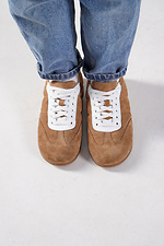 Damen braune Wildleder-Sneaker — echtes Wildleder  4207088 Foto №2