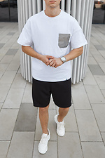 Weißes Baumwoll-T-Shirt mit reflektierender Tasche TUR WEAR 8037088 Foto №2