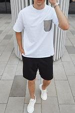 Белая хлопковая футболка с рефлективным карманом TUR WEAR 8037088 фото №3