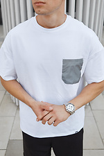 Weißes Baumwoll-T-Shirt mit reflektierender Tasche TUR WEAR 8037088 Foto №4