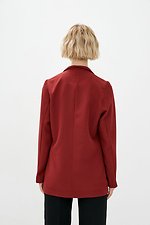 Классический пиджак JAZZI бордового цвета с глубоким вырезом Garne 3037089 фото №3