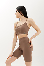 NAYA brown ribbed knit suit: high-rise cycling shorts and crop top Garne 3040089 photo №2
