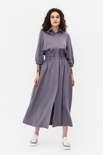 Gray CARRY dress with wide elastic waist Garne 3042089 photo №1