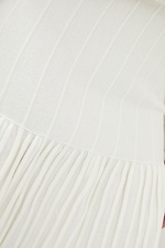 Короткая теплая юбка плиссе белого цвета расклешенная  4038090 фото №4