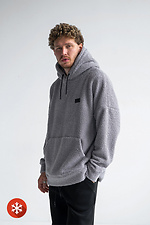 Men's warm oversized hoodie Lama Gray Teamv 8034090 photo №7