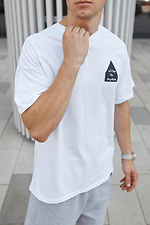 White cotton T-shirt with chest print TUR WEAR 8037090 photo №1