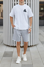 White cotton T-shirt with chest print TUR WEAR 8037090 photo №3