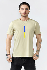 Bawełniana koszulka patriotyczna zielona na lato dla mężczyzn GEN 9001090 zdjęcie №1