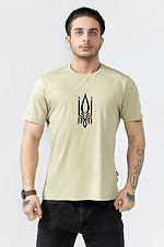 Bawełniana koszulka patriotyczna zielona na lato dla mężczyzn GEN 9001091 zdjęcie №1