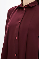 Бордовое платье рубашка RENATA длиной миди со складками Garne 3038092 фото №4